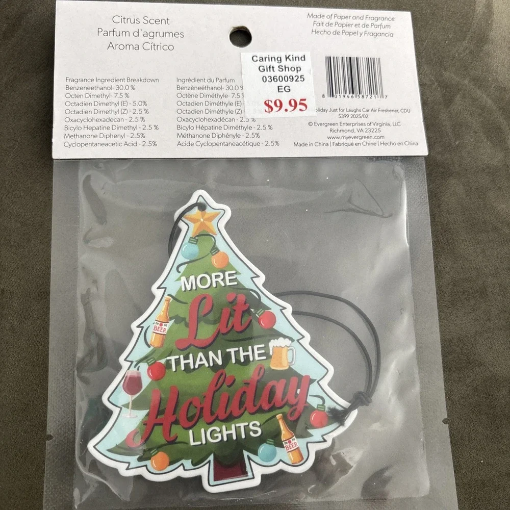 Evergreen Car Air Freshener Citrus Scent More Lit Than The Holiday Lights